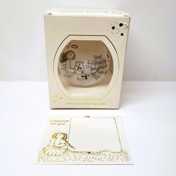 Angel Fireflies Friendship Heart Gifts Teresa Thibault Glass Christmas Ornament - Picture 2 of 8